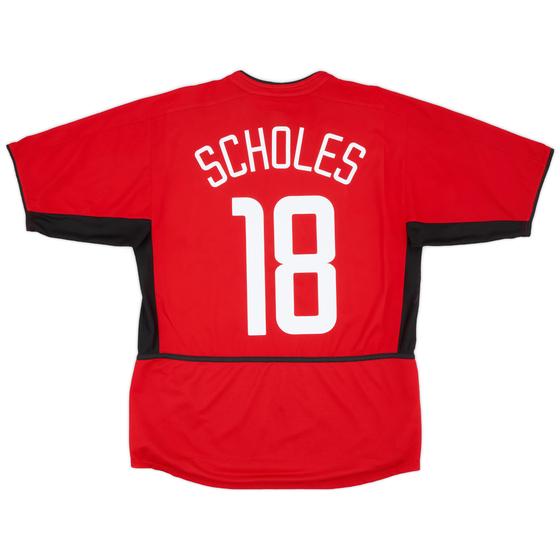 2002-04 Manchester United Home Shirt Scholes #18 - 9/10 - (M)