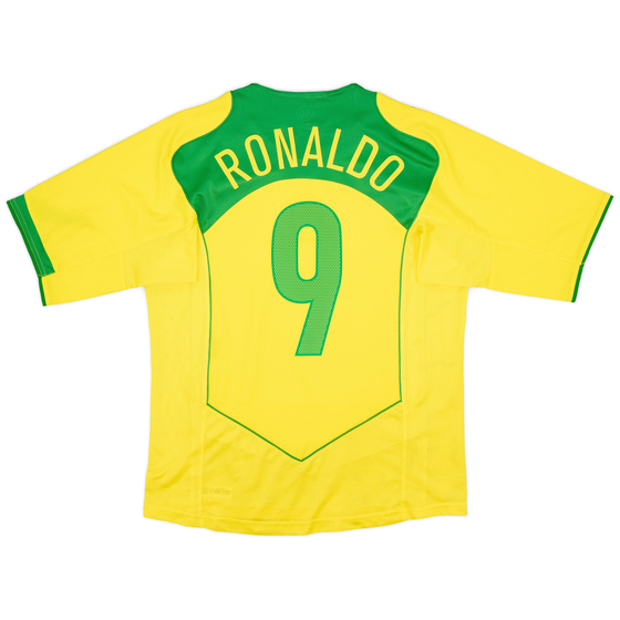 2004-06 Brazil Home Shirt Ronaldo #9 - 8/10 - (M)