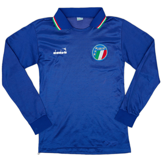 1986-91 Italy Home L/S Shirt - 8/10 - (M.Boys)