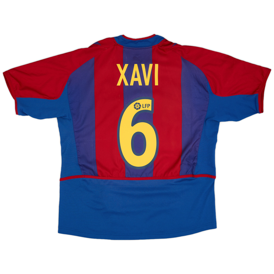 2002-03 Barcelona Home Shirt Xavi #6 - 7/10 - (M)