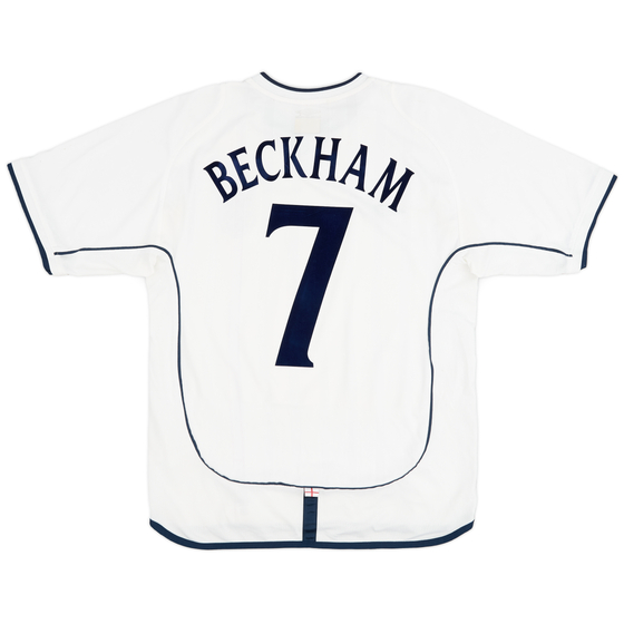 2001-03 England Home Shirt Beckham #7 - 6/10 - (M)