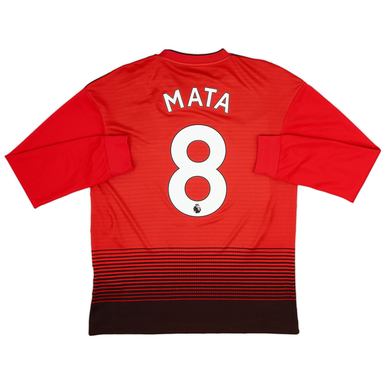 2018-19 Manchester United Home L/S Shirt Mata #8 - 9/10 - (M)