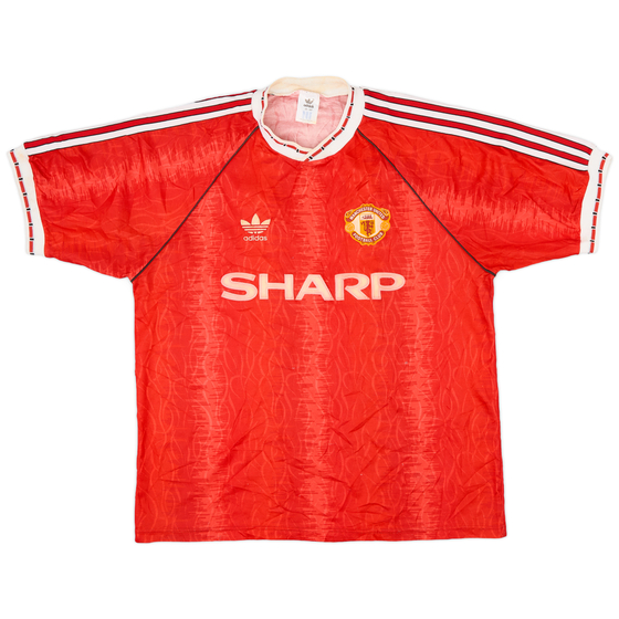 1990-92 Manchester United Home Shirt - 8/10 - (L)