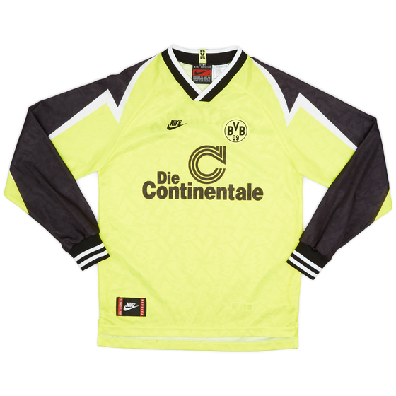 1995-96 Borussia Dortmund Home L/S Shirt - 8/10 - (XL.Boys)