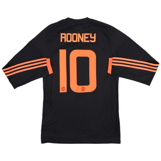 2015-16 Manchester United Player Issue Third L/S Shirt Rooney #10 (S/M)