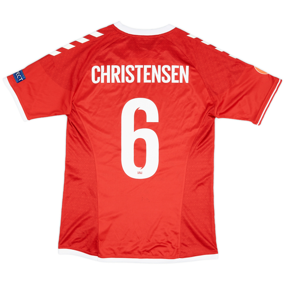 2016-18 Denmark Match Issue U17 Championship Signed Home Shirt Christensen #6