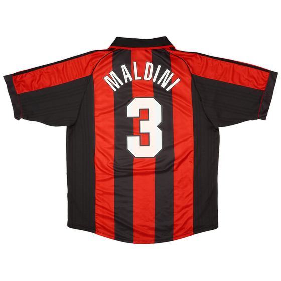 1998-00 AC Milan Home Shirt Maldini #3 - 8/10 - (XL)