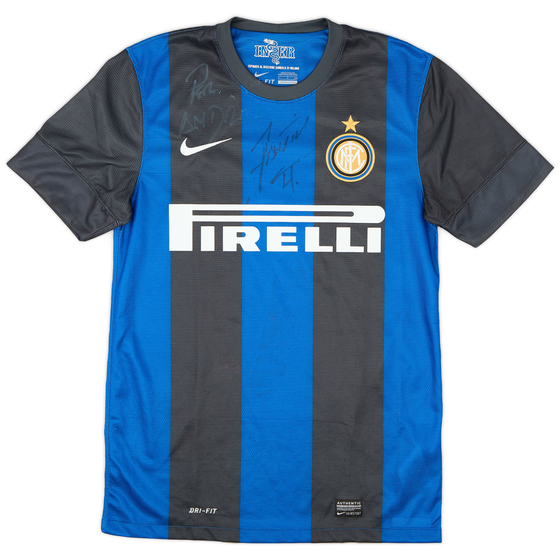 2012-13 Inter Milan Signed Home Shirt - 6/10 - (S)