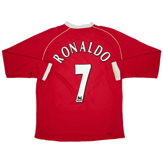 2006-07 Manchester United L/S Home Shirt Ronaldo #7 - 4/10 - (XL)