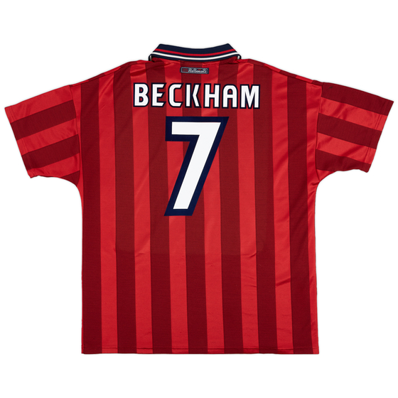 1997-99 England Away Shirt Beckham #7 - 7/10 - (XL)