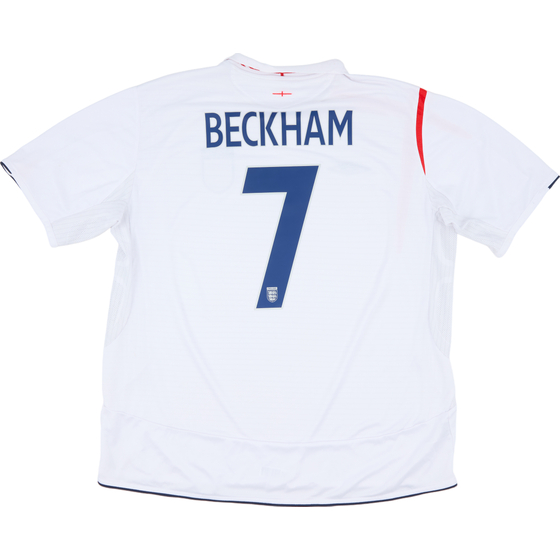 2005-07 England Home Shirt Beckham #7 - 7/10 - (3XL)