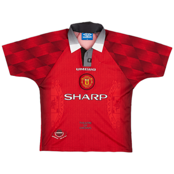 1996-98 Manchester United Home Shirt - 7/10 - (L.Boys)