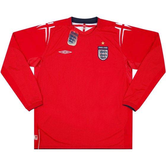 2004-06 England Away L/S Shirt *New w/ Defects* XXL