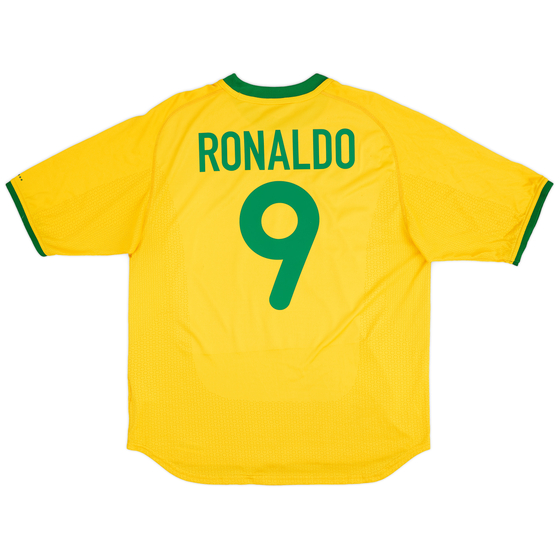 2000-02 Brazil Home Shirt Ronaldo #9 - 8/10 - (L)