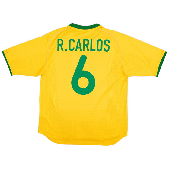 2000-02 Brazil Home Shirt R.Carlos #6 - 8/10 - (M)