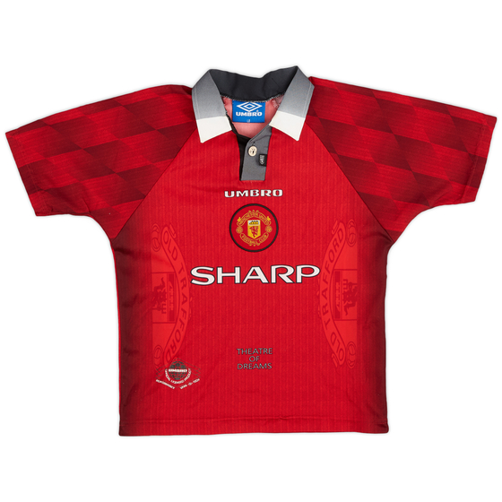 1996-98 Manchester United Home Shirt - 8/10 - (L.Boys)