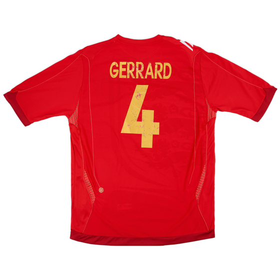 2006-08 England Away Shirt Gerrard #4 - 6/10 - (L)