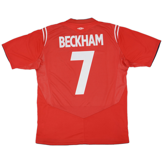 2004-06 England Away Shirt Beckham #7 - 6/10 - (L)