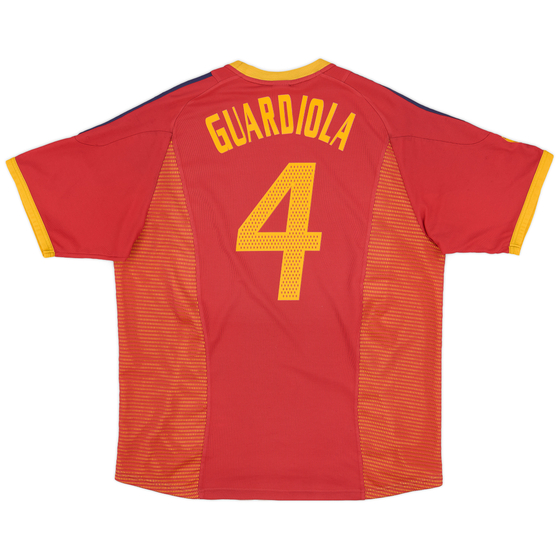 2002-04 Spain Home Shirt Guardiola #4 - 5/10 - (XL)