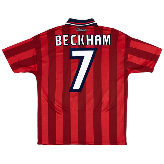 1997-99 England Away Shirt Beckham #7 - 5/10 - (M)