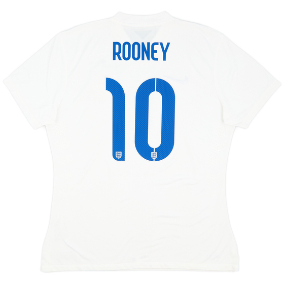 2014-15 England Authentic Home Shirt Rooney #10 - 9/10 - (XL)