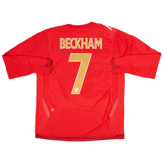 2006-08 England Away L/S Shirt Beckham #7 (L)