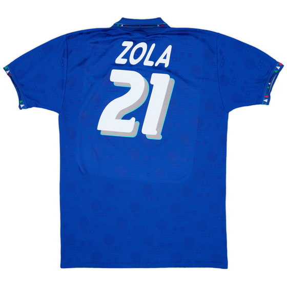 1994 Italy Home Shirt Zola #21 - 8/10 - (XL)