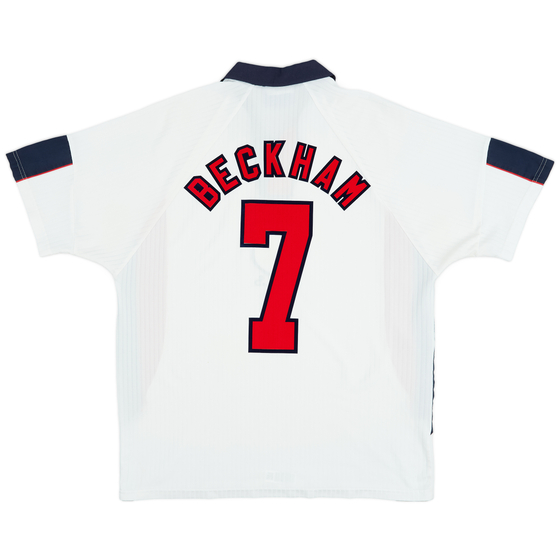 1997-99 England Home Shirt Beckham #7 - 6/10 - (L)