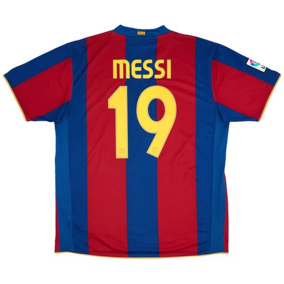 2007-08 Barcelona Home Shirt Messi #19 - 6/10 - (XL)