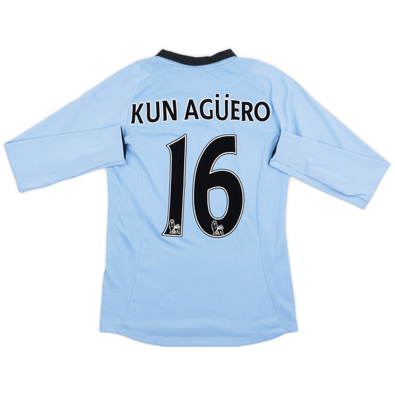 2012-13 Manchester City Home L/S Shirt Kun Agüero #16 (S)