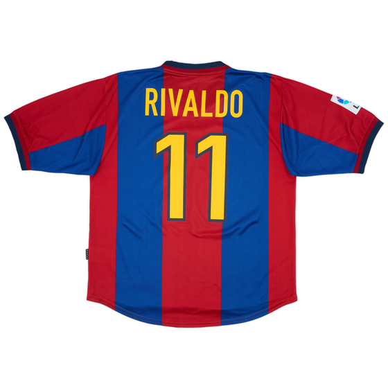 1998-00 Barcelona Home Shirt Rivaldo #11 - 9/10 - (L)
