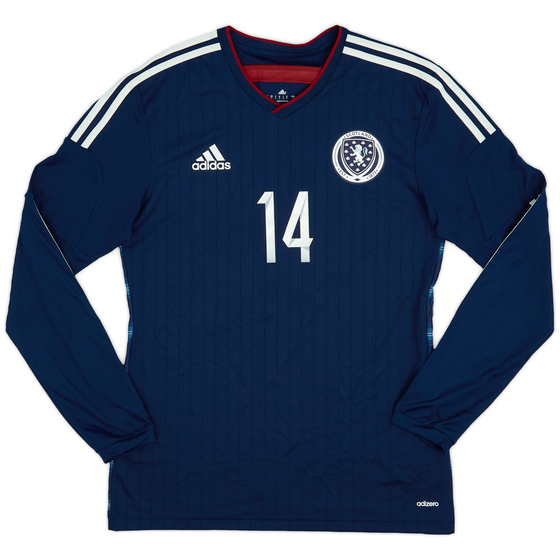 2014-15 Scotland Player Issue Home L/S Shirt #14 - 9/10 - (M)