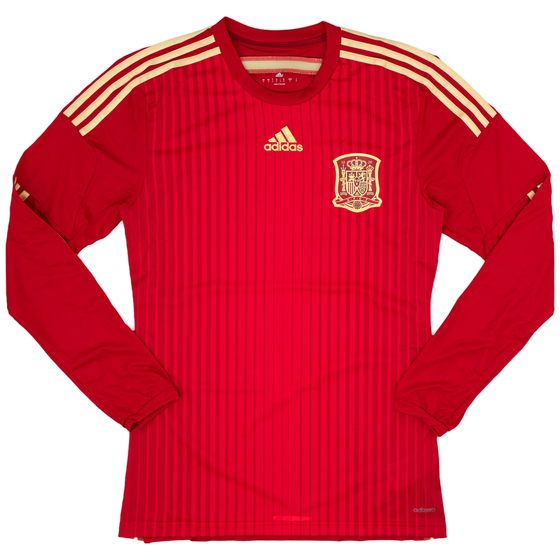 2013-15 Spain Player Issue Home L/S Shirt - 10/10 - (M)