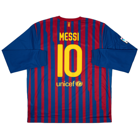 2011-12 Barcelona Home L/S Shirt Messi #10 (XXL)