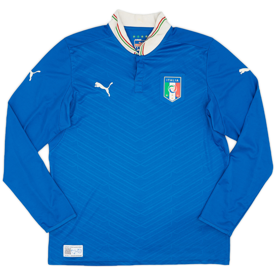 2012-13 Italy Home L/S Shirt - 9/10 - (XL)