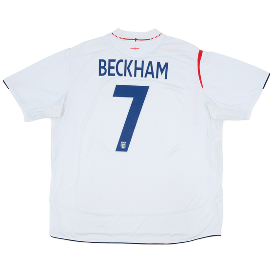 2005-07 England Home Shirt Beckham #7 - 6/10 - (3XL)