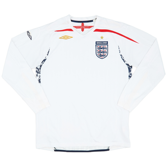 2007-09 England Home L/S Shirt - 4/10 - (M)