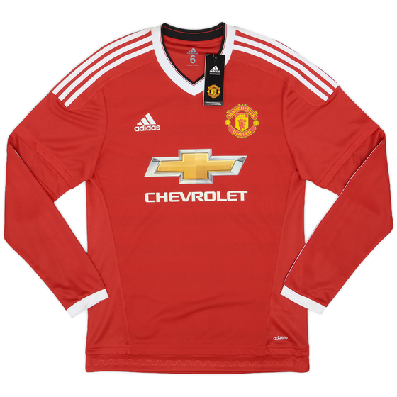 2015-16 Manchester United Player Issue Home L/S Shirt (M)