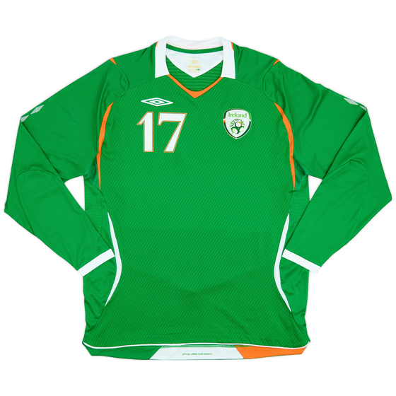 2008-10 Ireland Home L/S Shirt #17 - 7/10 - (L)