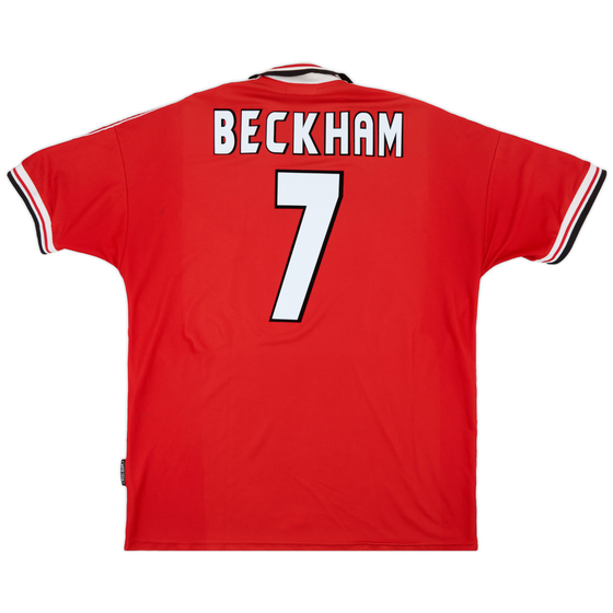 1998-00 Manchester United Home Shirt Beckham #7 - 6/10 - (XL)
