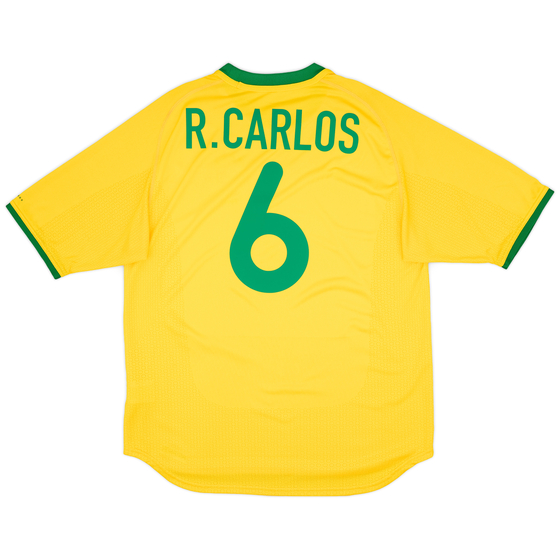 2000-02 Brazil Home Shirt R.Carlos #6 - 8/10 - (L)