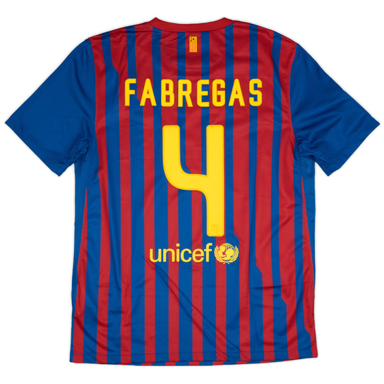 2011-12 Barcelona Home Shirt Fabregas #4 - 9/10 - (L)