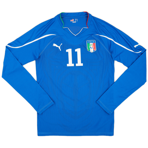 2010-12 Italy Home L/S Shirt #11 - 7/10 - (L)