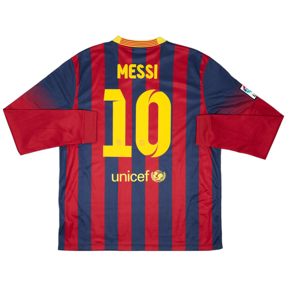 2013-14 Barcelona Home L/S Shirt Messi #10 - 8/10 - (L)