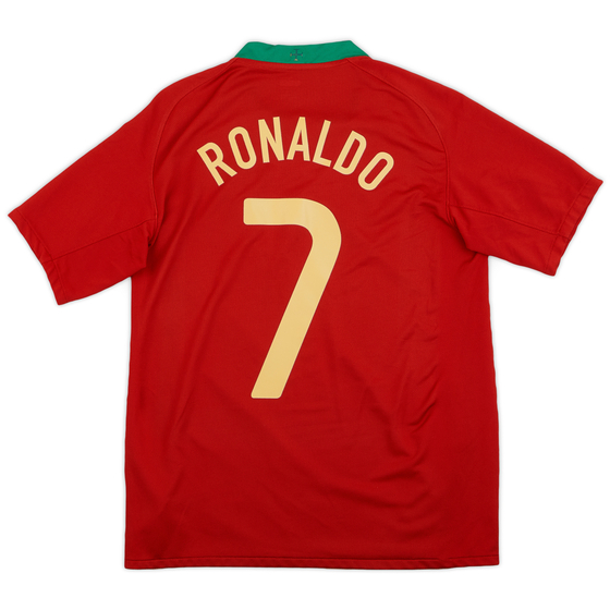 2008-10 Portugal Home Shirt Ronaldo #7 - 9/10 - (XL.Boys)