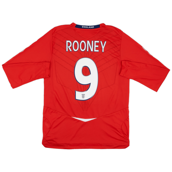 2008-10 England Away L/S Shirt Rooney #9 - 9/10 - (M)