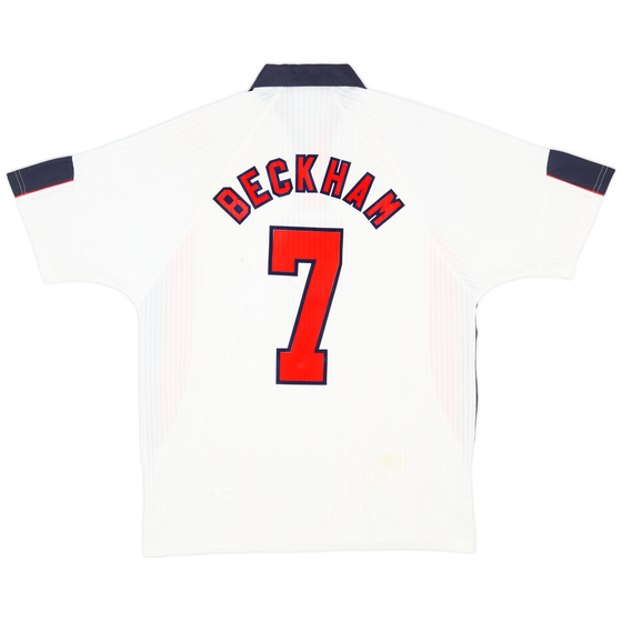 1997-99 England Home Shirt Beckham #7 - 5/10 - (XL)