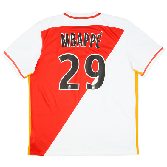 2015-16 Monaco Home Shirt Mbappe #29 - 9/10 - (XL)