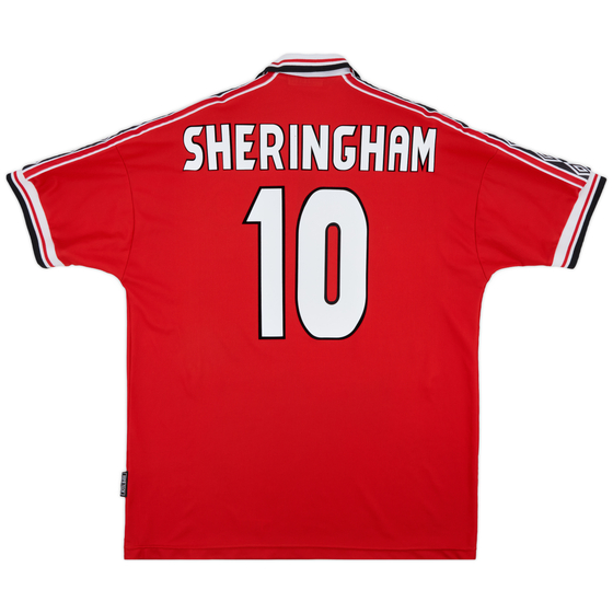 1998-00 Manchester United Home Shirt Sheringham #10 - 8/10 - (XL)