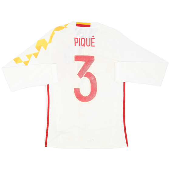 2016-17 Spain Player Issue Away L/S Shirt Pique #3 (M)